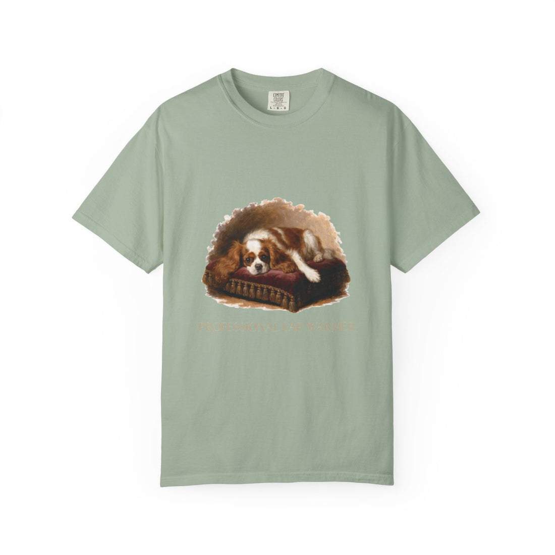 Bay — Front | Cavalier King Charles Spaniel 'Professional Lap Warmer' Garment-Dyed Tee