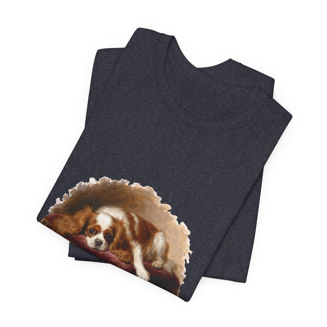 Heather Navy — Folded | Cavalier King Charles Spaniel 'Professional Lap Warmer' Tee