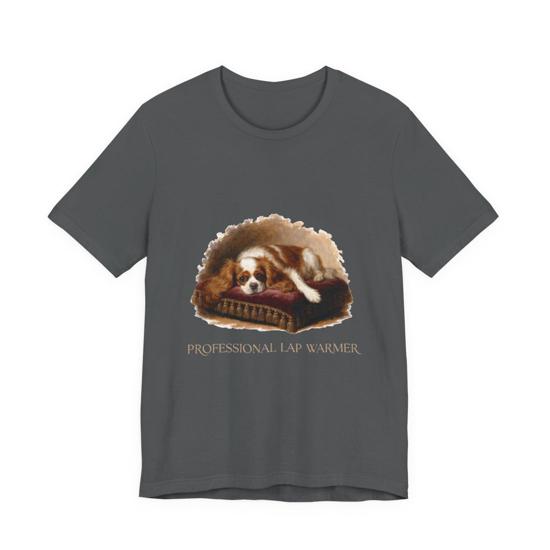 Asphalt — Front | Cavalier King Charles Spaniel 'Professional Lap Warmer' Tee