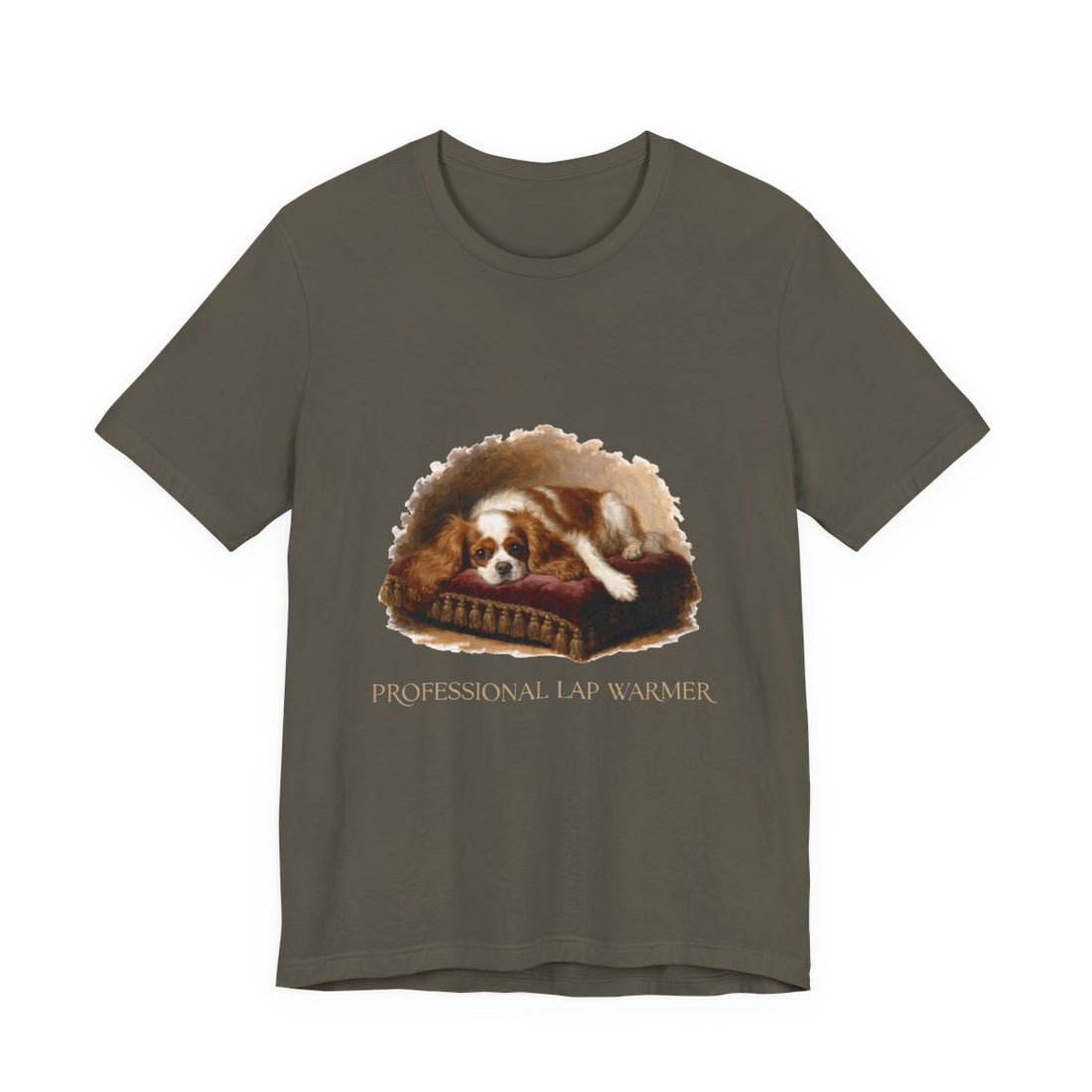 Army — Front | Cavalier King Charles Spaniel 'Professional Lap Warmer' Tee