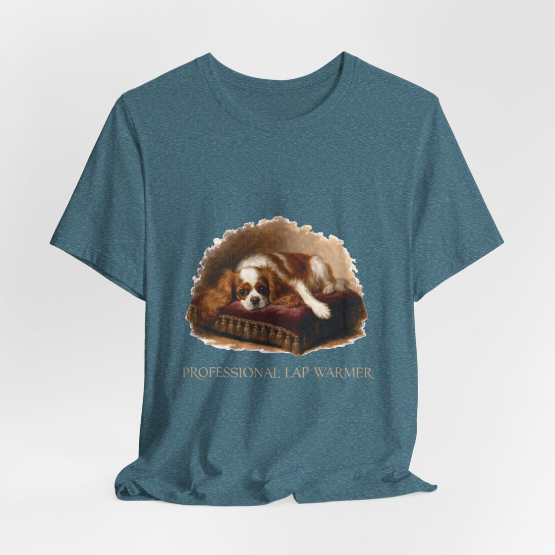 Heather Deep Teal — Hanging | Cavalier King Charles Spaniel 'Professional Lap Warmer' Tee