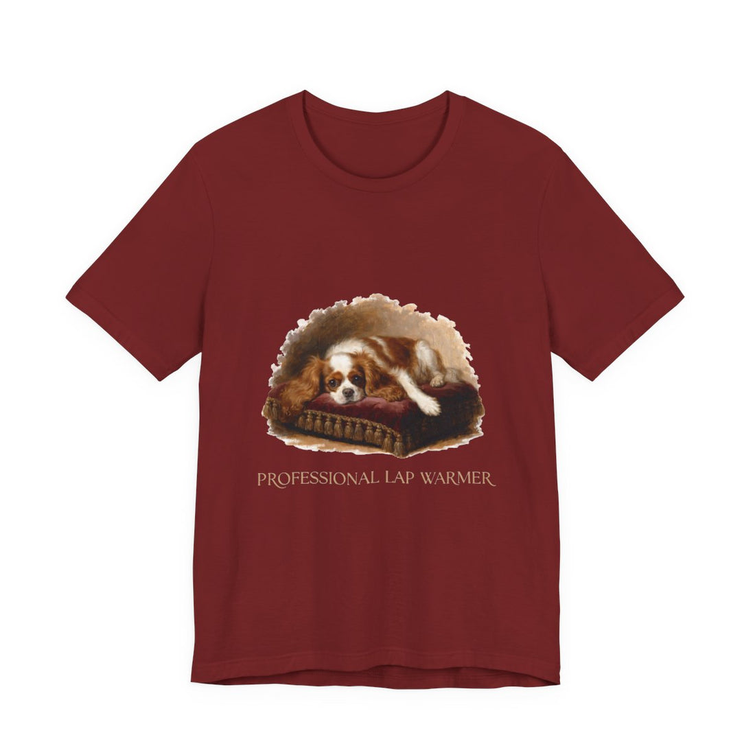 Cardinal — Front | Cavalier King Charles Spaniel 'Professional Lap Warmer' Tee