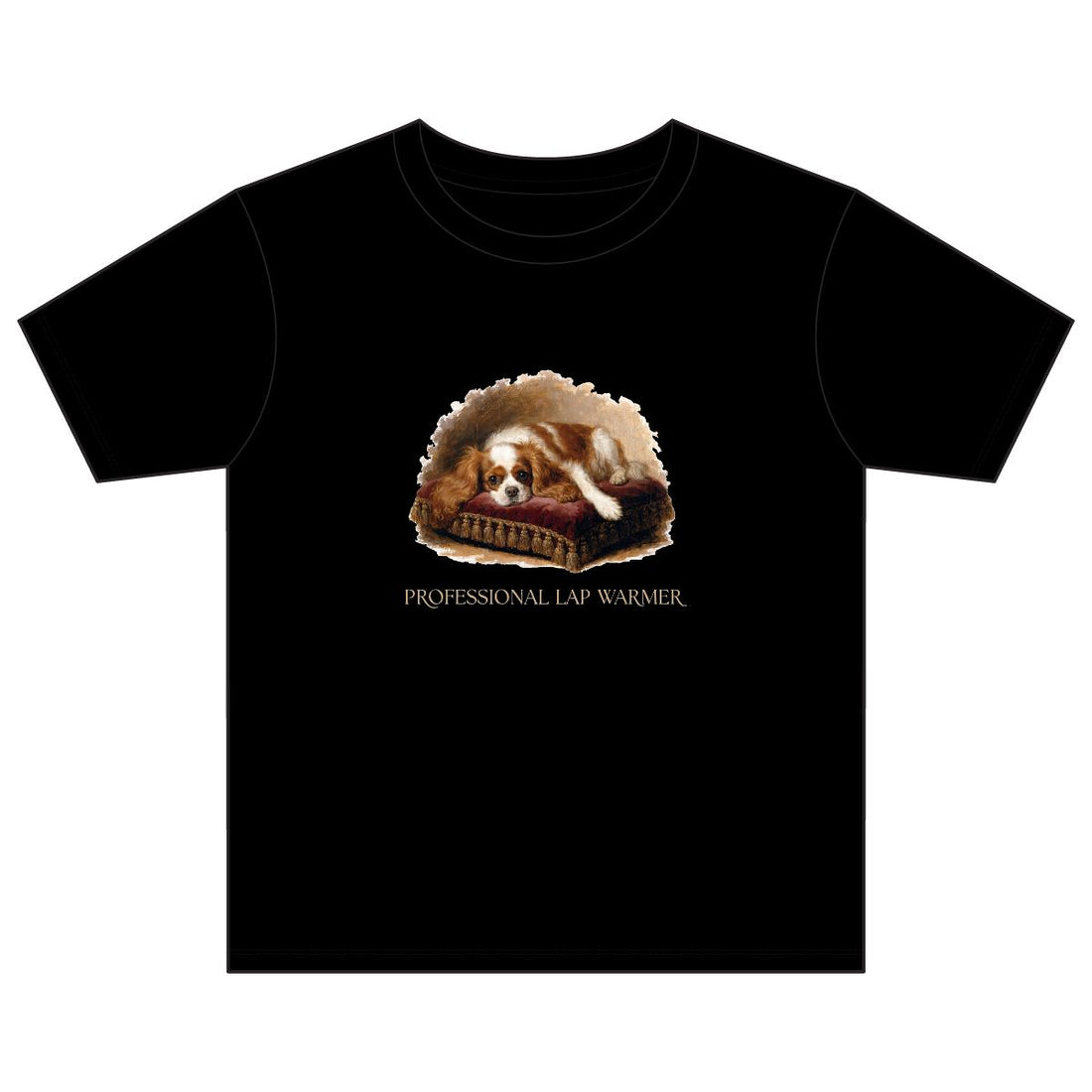 Black — Front | Cavalier King Charles Spaniel 'Professional Lap Warmer' Youth Tee