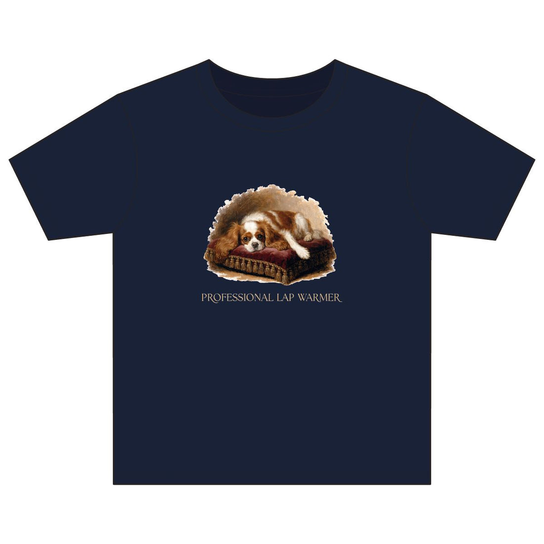 Navy — Front | Cavalier King Charles Spaniel 'Professional Lap Warmer' Youth Tee