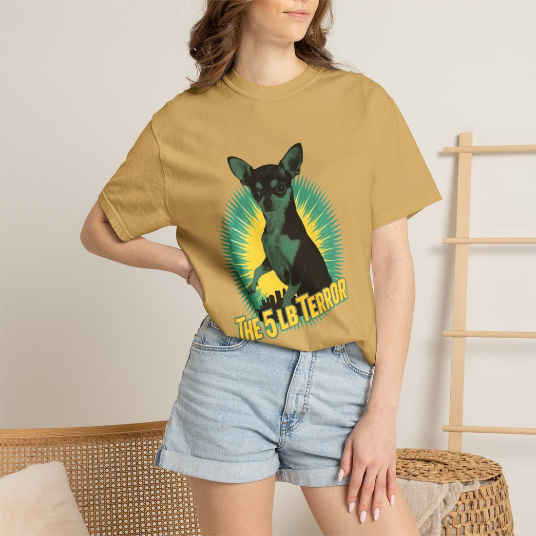 Mustard — Lifestyle | Chihuahua 'The 5 LB Terror' Garment-Dyed Tee