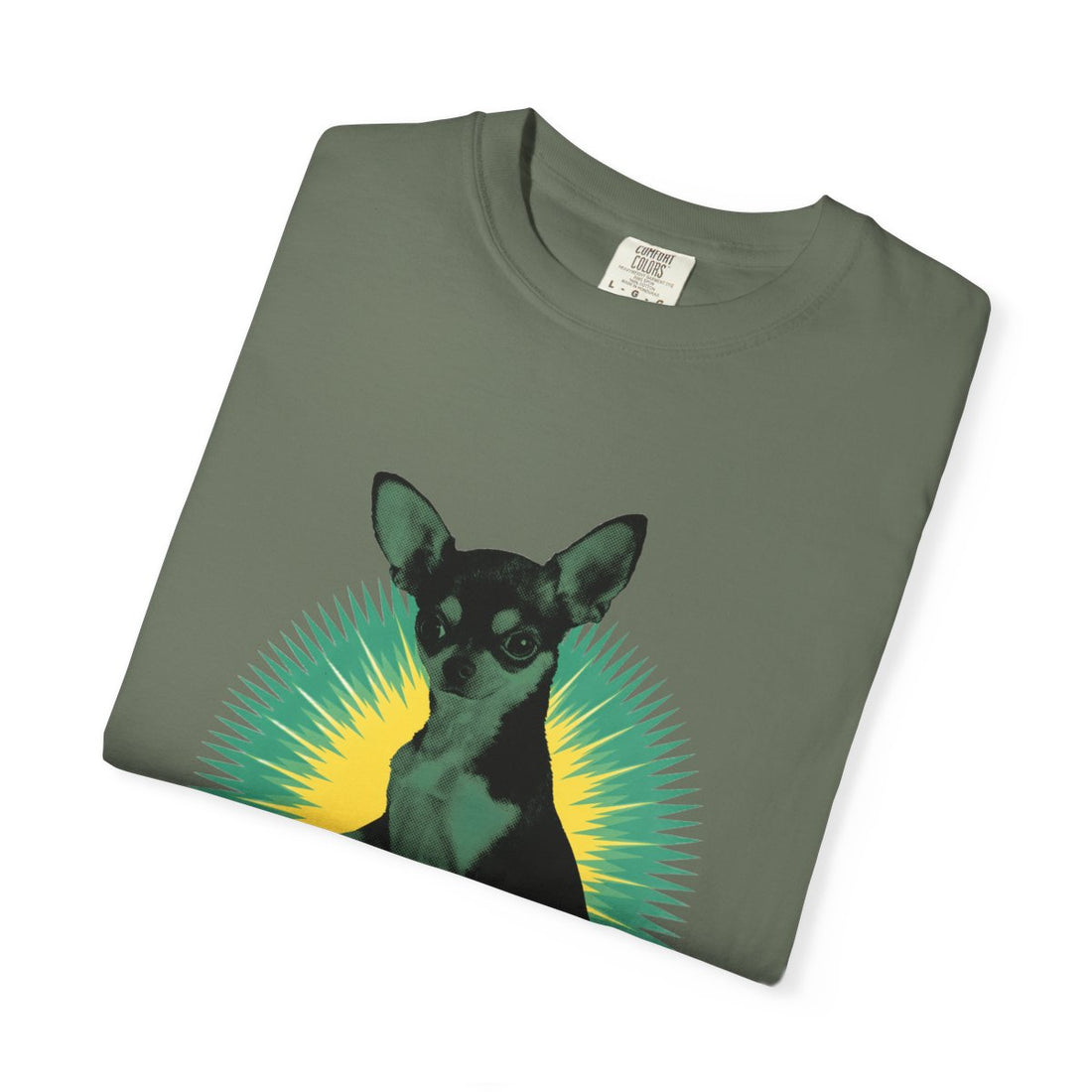 Moss — Folded | Chihuahua 'The 5 LB Terror' Garment-Dyed Tee