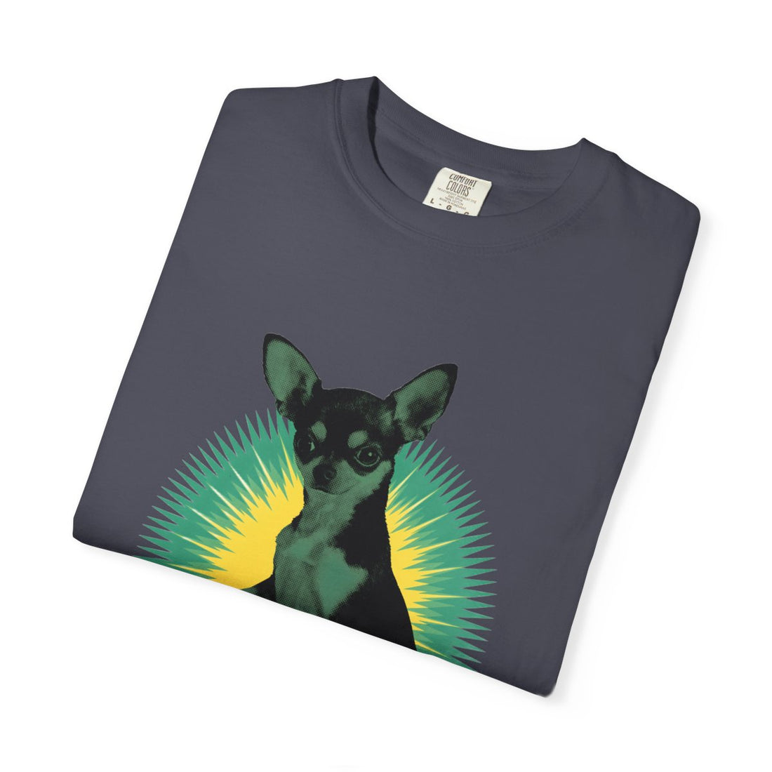Navy — Folded | Chihuahua 'The 5 LB Terror' Garment-Dyed Tee