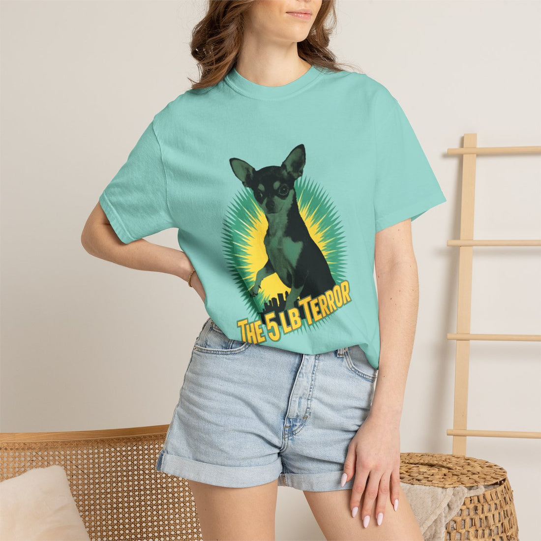 Chalky Mint — Lifestyle | Chihuahua 'The 5 LB Terror' Garment-Dyed Tee