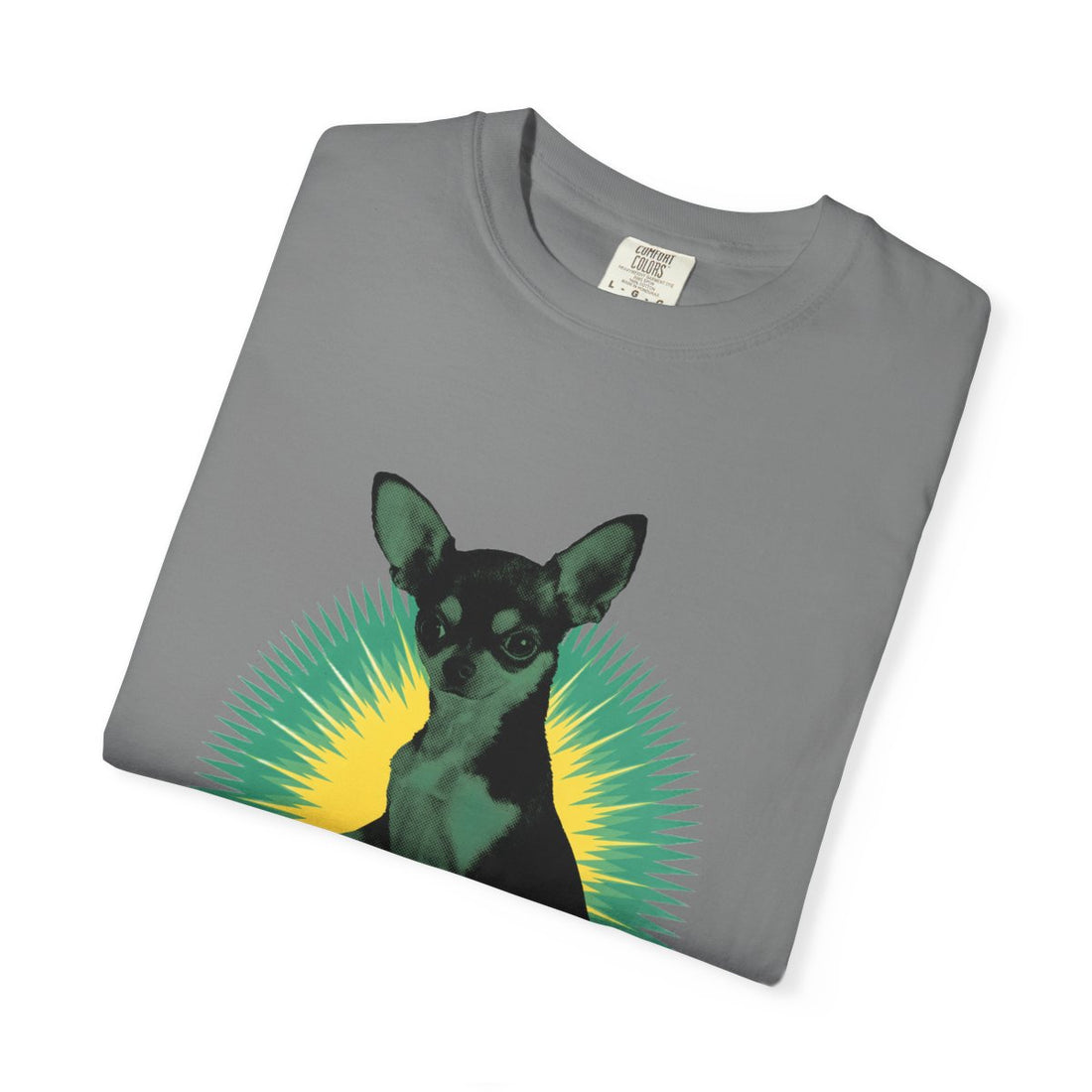 Grey — Folded | Chihuahua 'The 5 LB Terror' Garment-Dyed Tee