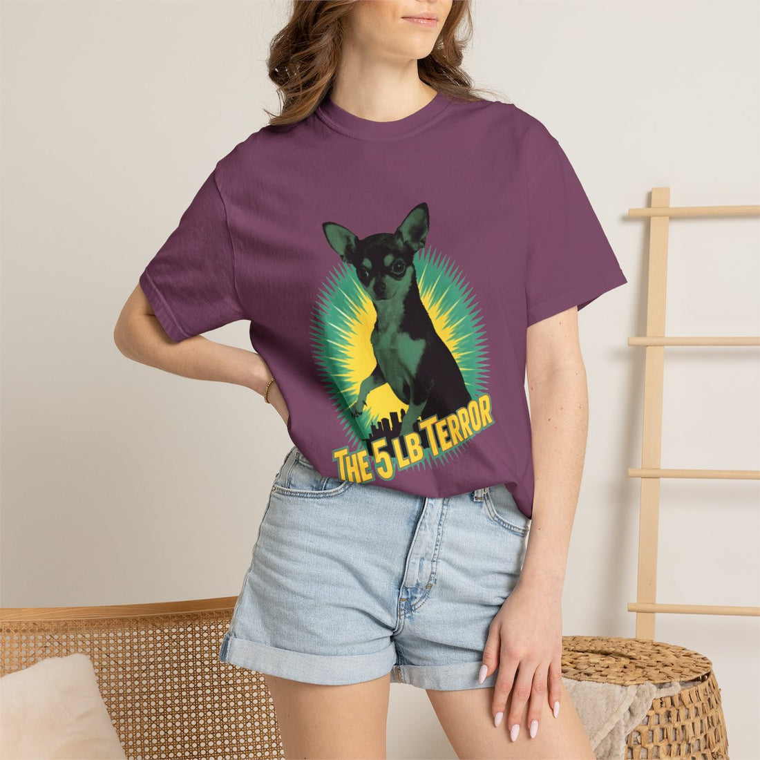 Berry — Lifestyle | Chihuahua 'The 5 LB Terror' Garment-Dyed Tee