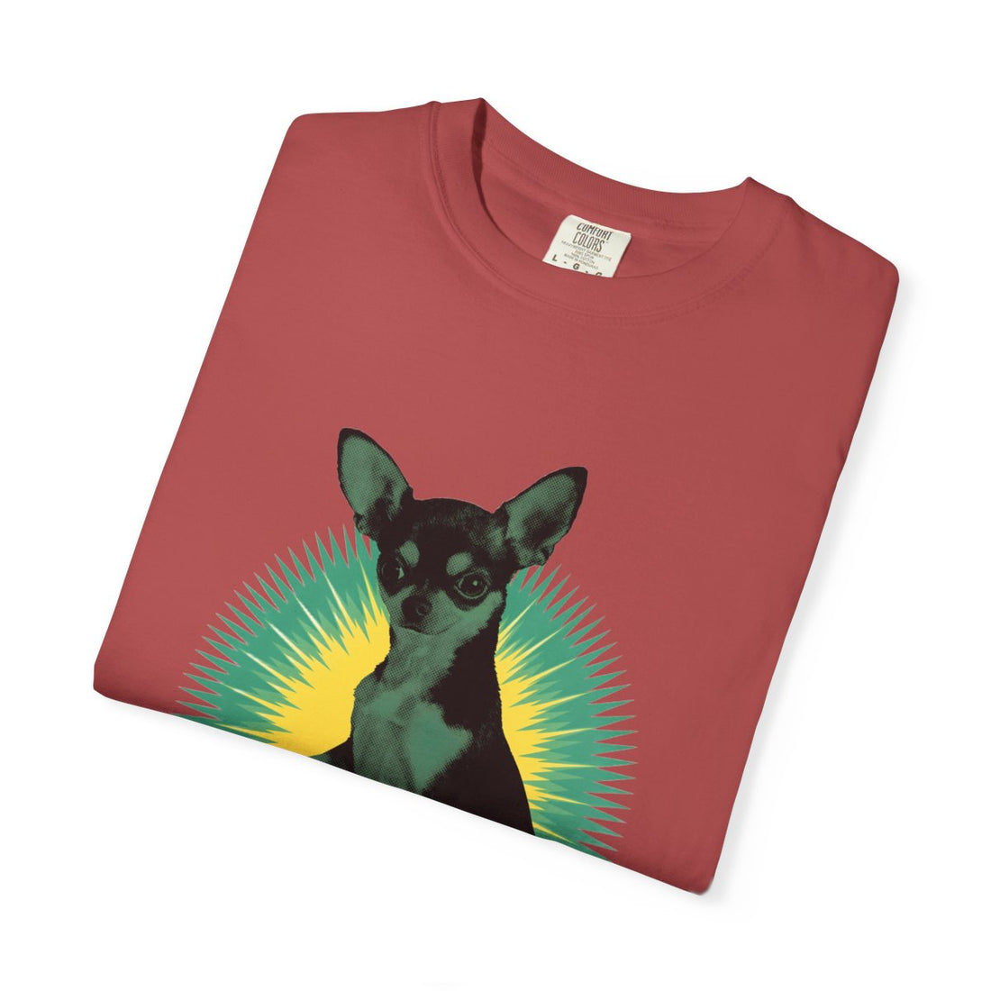 Crimson — Folded | Chihuahua 'The 5 LB Terror' Garment-Dyed Tee