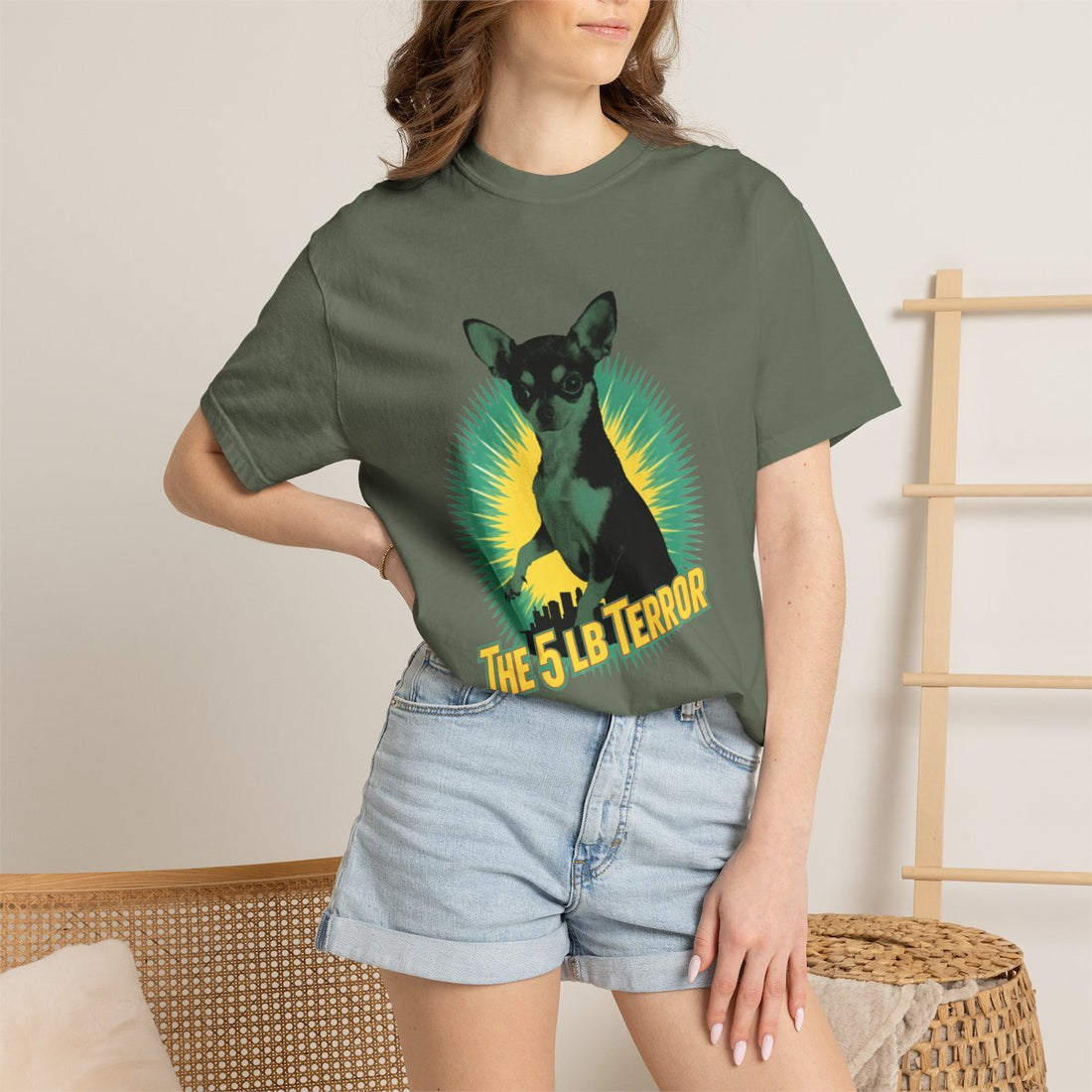 Moss — Lifestyle | Chihuahua 'The 5 LB Terror' Garment-Dyed Tee