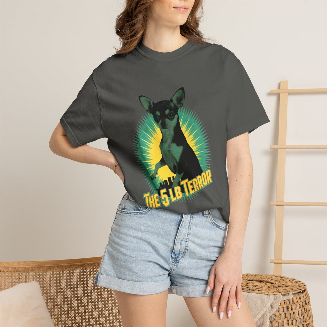 Pepper — Lifestyle | Chihuahua 'The 5 LB Terror' Garment-Dyed Tee