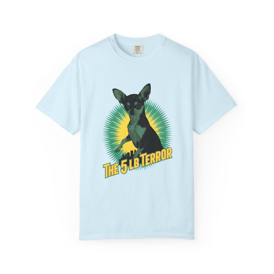 Chambray — Front | Chihuahua 'The 5 LB Terror' Garment-Dyed Tee