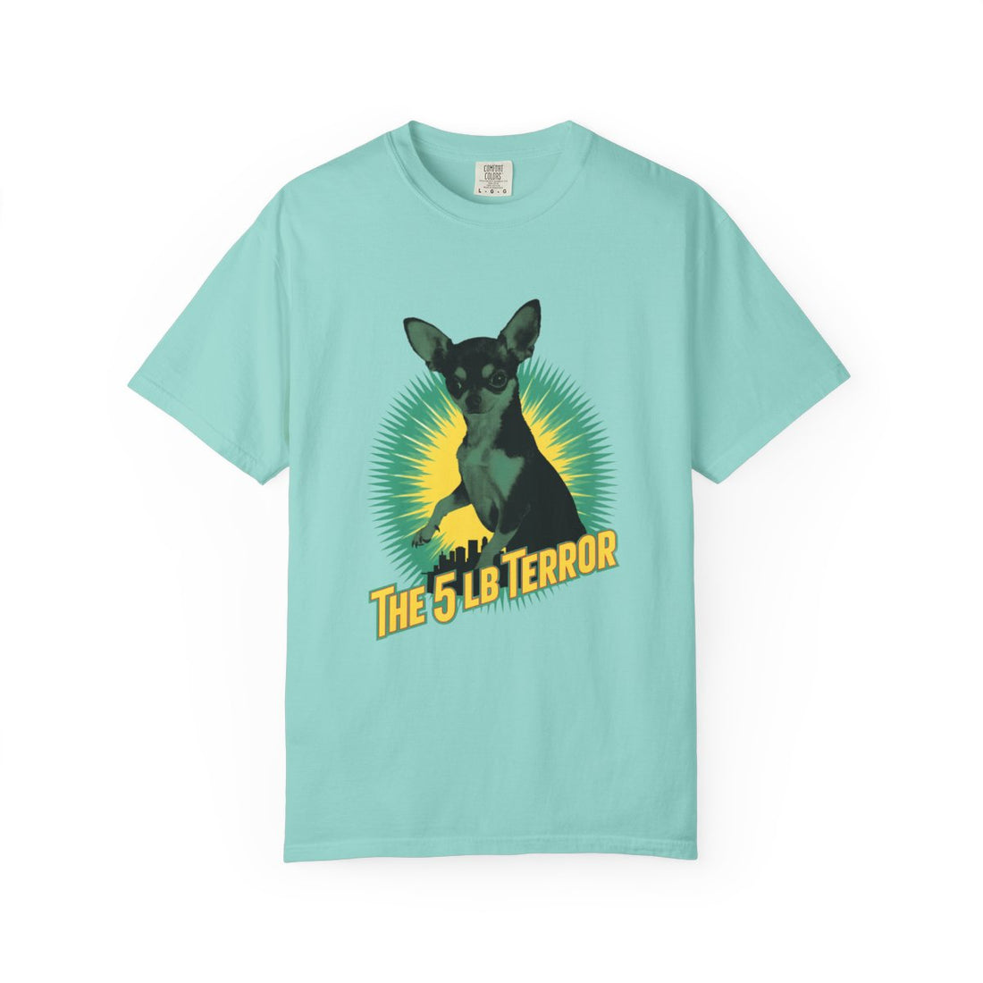 Chalky Mint — Front | Chihuahua 'The 5 LB Terror' Garment-Dyed Tee