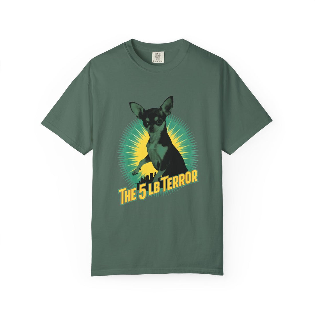 Blue Spruce — Front | Chihuahua 'The 5 LB Terror' Garment-Dyed Tee