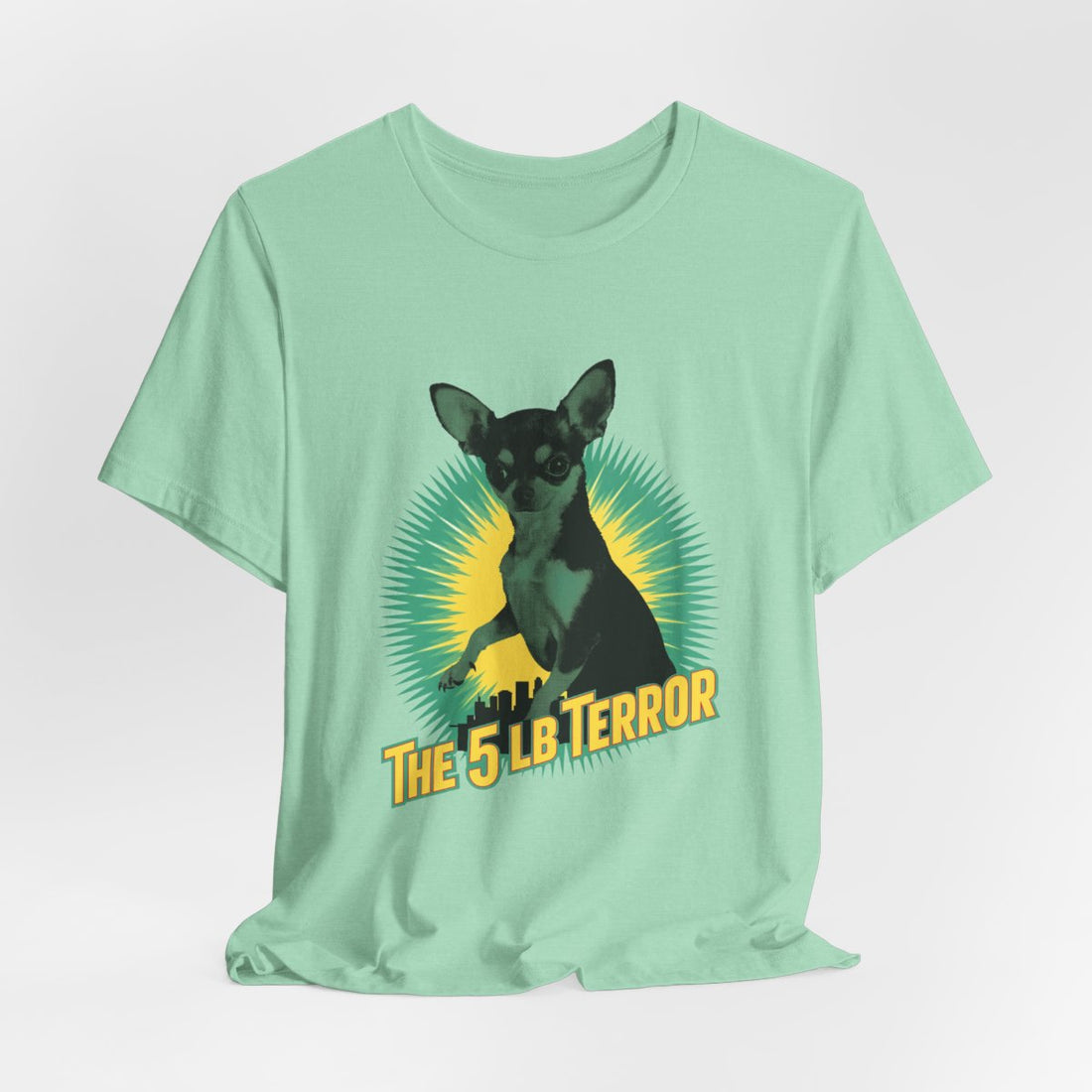 Heather Mint — Hanging | Chihuahua 'The 5 LB Terror' Tee