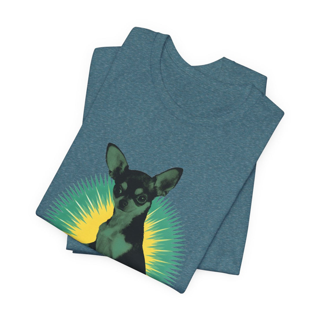 Heather Deep Teal — Folded | Chihuahua 'The 5 LB Terror' Tee