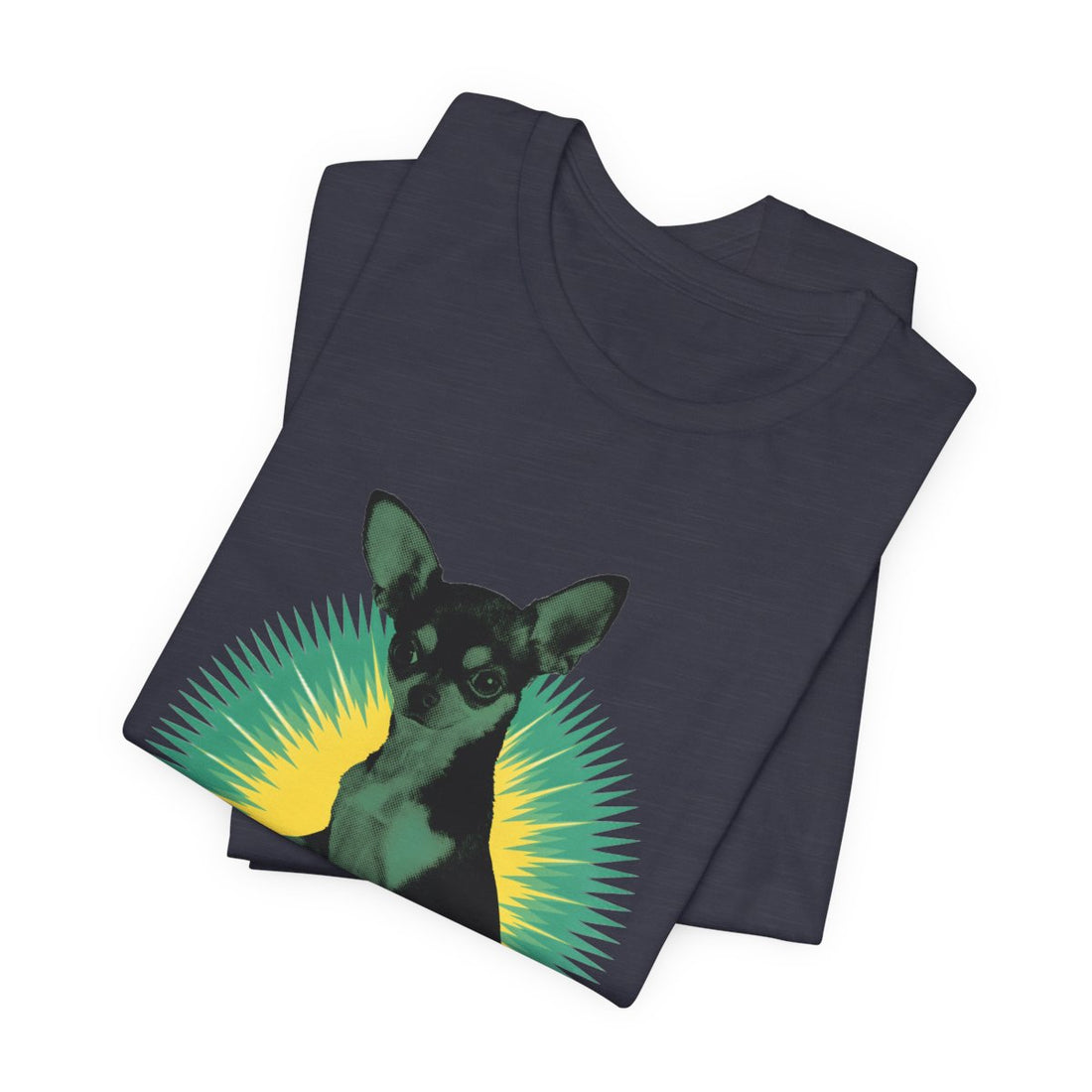 Heather Midnight Navy — Folded | Chihuahua 'The 5 LB Terror' Tee