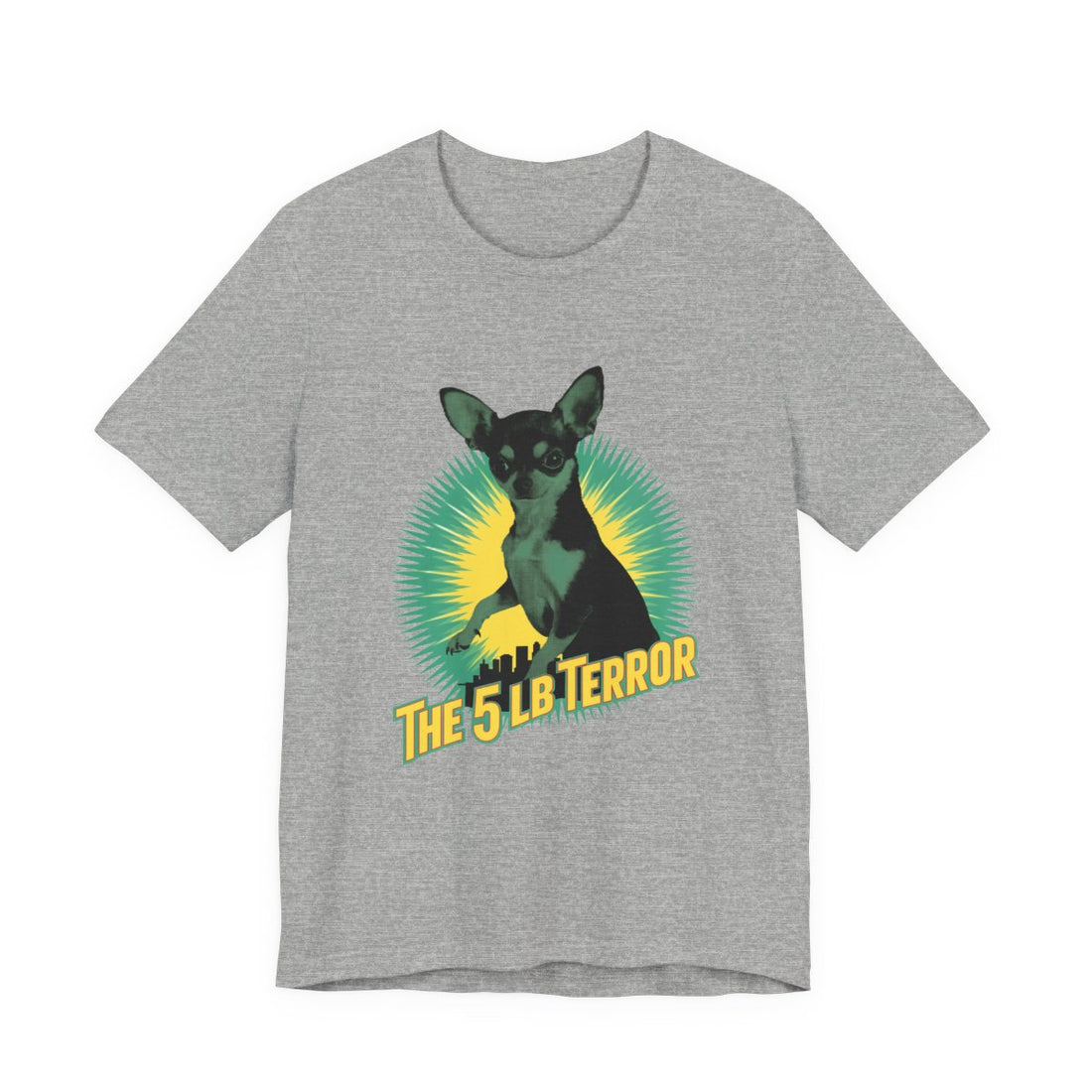 Athletic Heather — Front | Chihuahua 'The 5 LB Terror' Tee