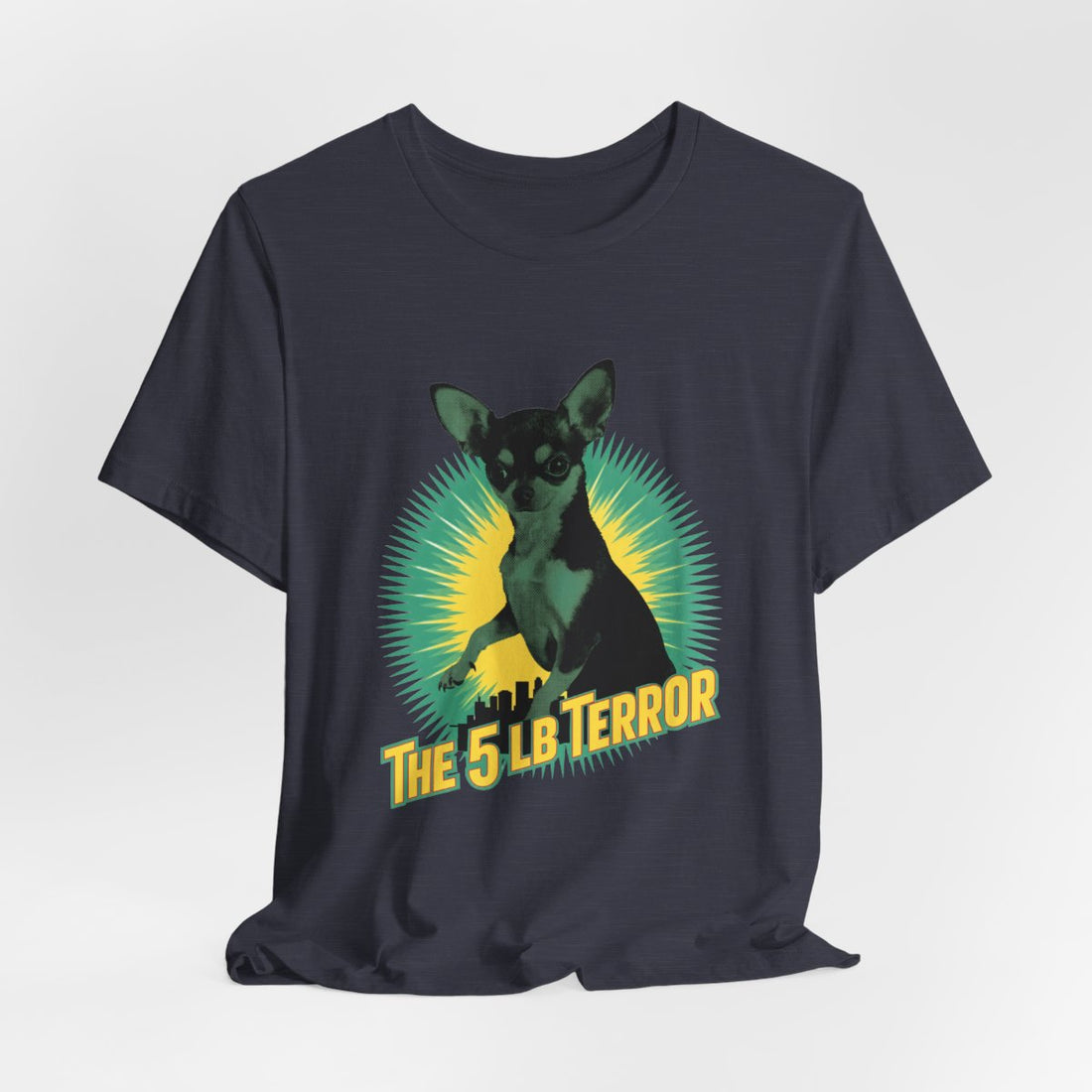 Heather Midnight Navy — Hanging | Chihuahua 'The 5 LB Terror' Tee