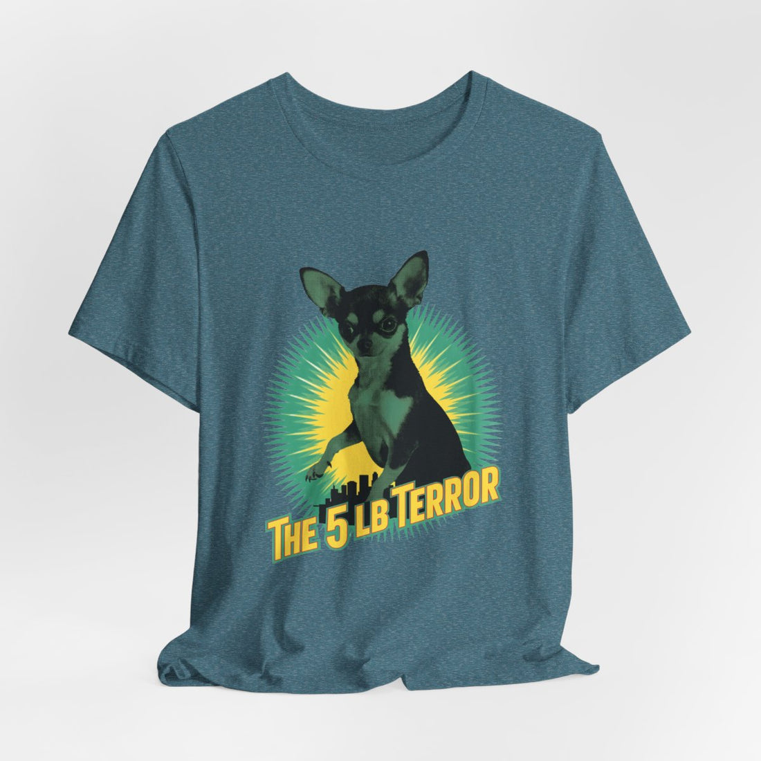 Heather Deep Teal — Hanging | Chihuahua 'The 5 LB Terror' Tee