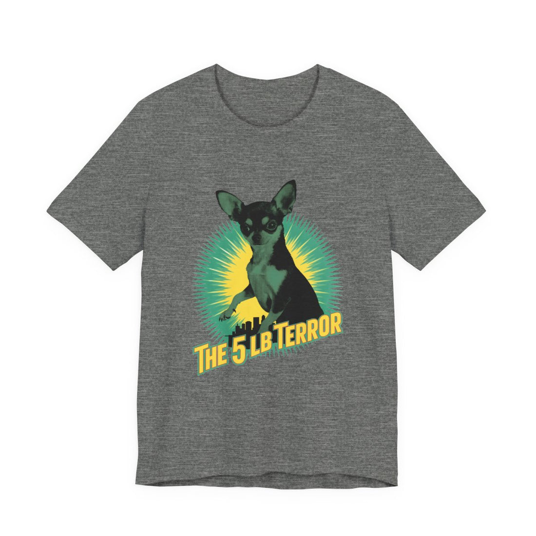 Deep Heather — Front | Chihuahua 'The 5 LB Terror' Tee