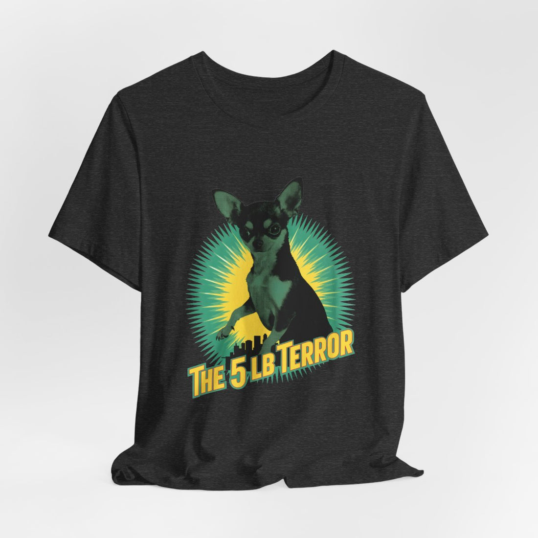 Dark Grey Heather — Hanging | Chihuahua 'The 5 LB Terror' Tee
