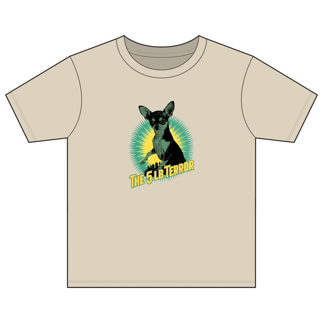 Sand — Front | Chihuahua 'The 5 LB Terror' Youth Tee
