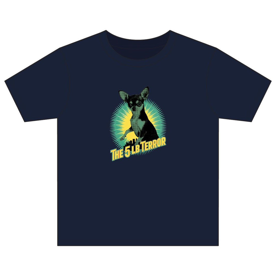 Navy — Front | Chihuahua 'The 5 LB Terror' Youth Tee