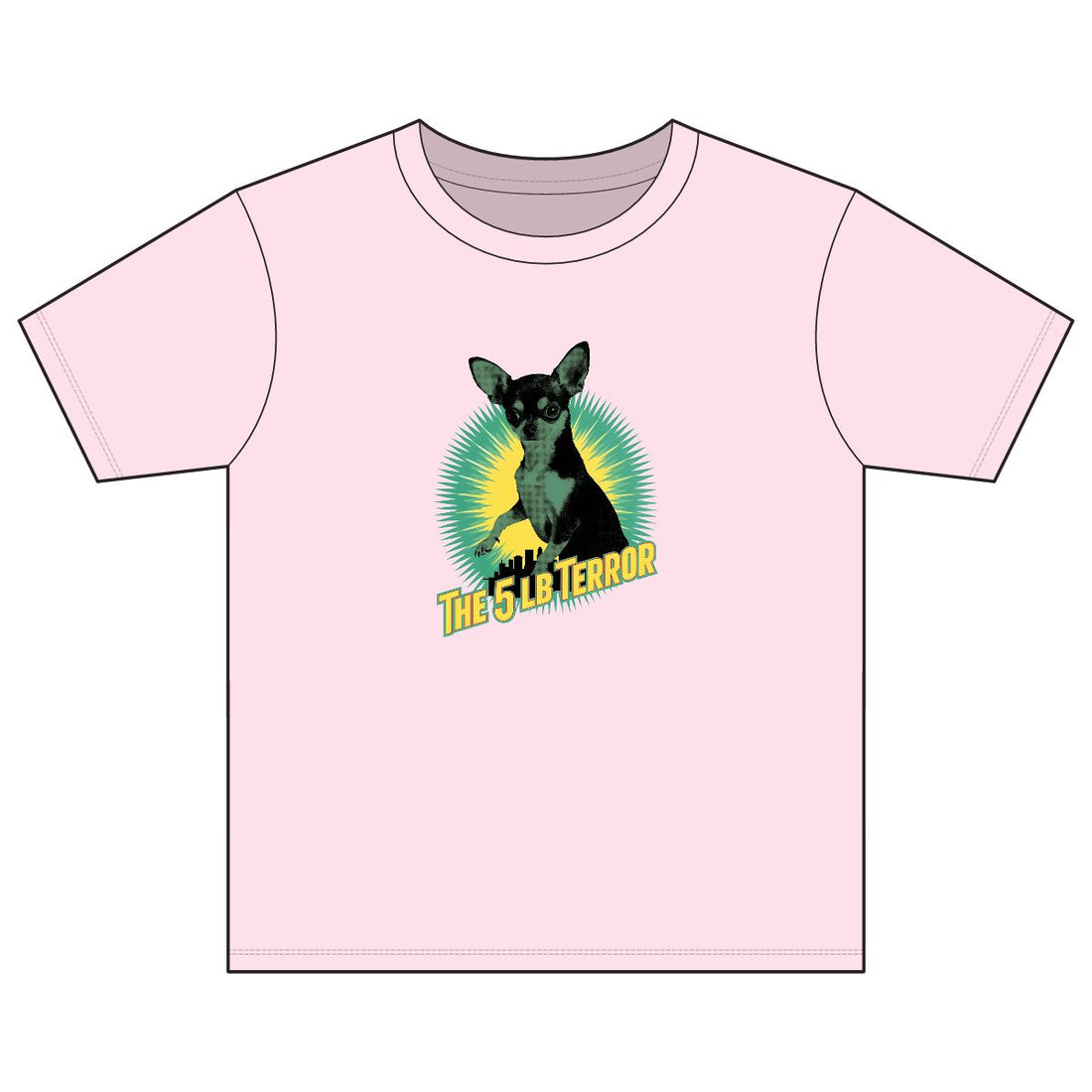 Light Pink — Front | Chihuahua 'The 5 LB Terror' Youth Tee