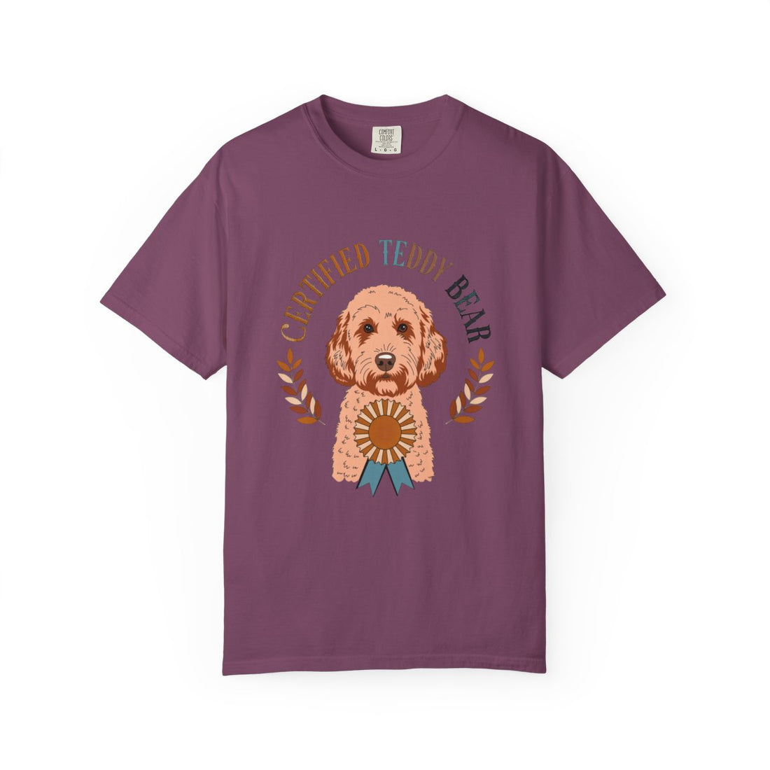 Berry — Front | Cockapoo 'Certified Teddy Bear' Garment-Dyed Tee
