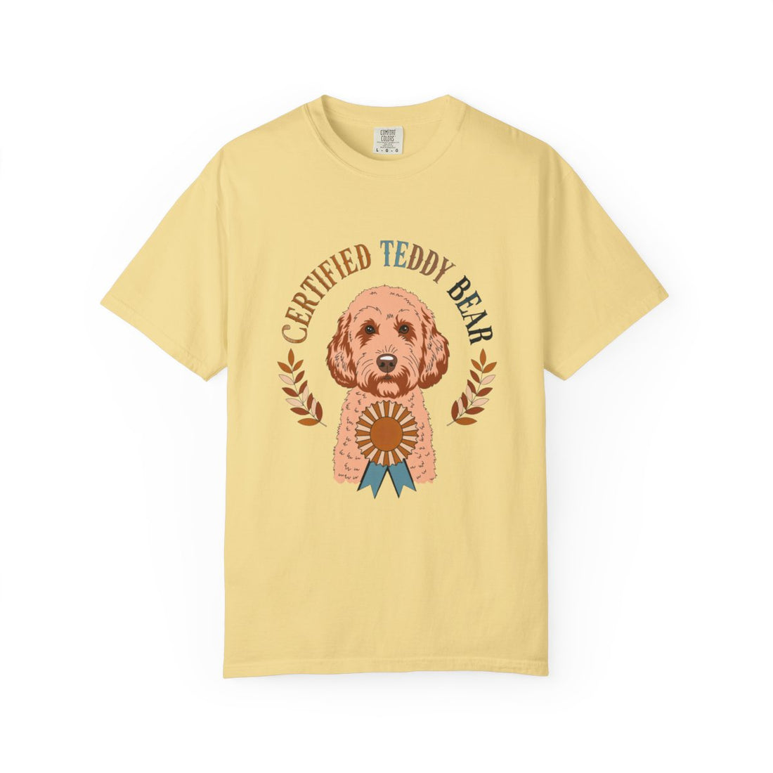 Butter — Front | Cockapoo 'Certified Teddy Bear' Garment-Dyed Tee