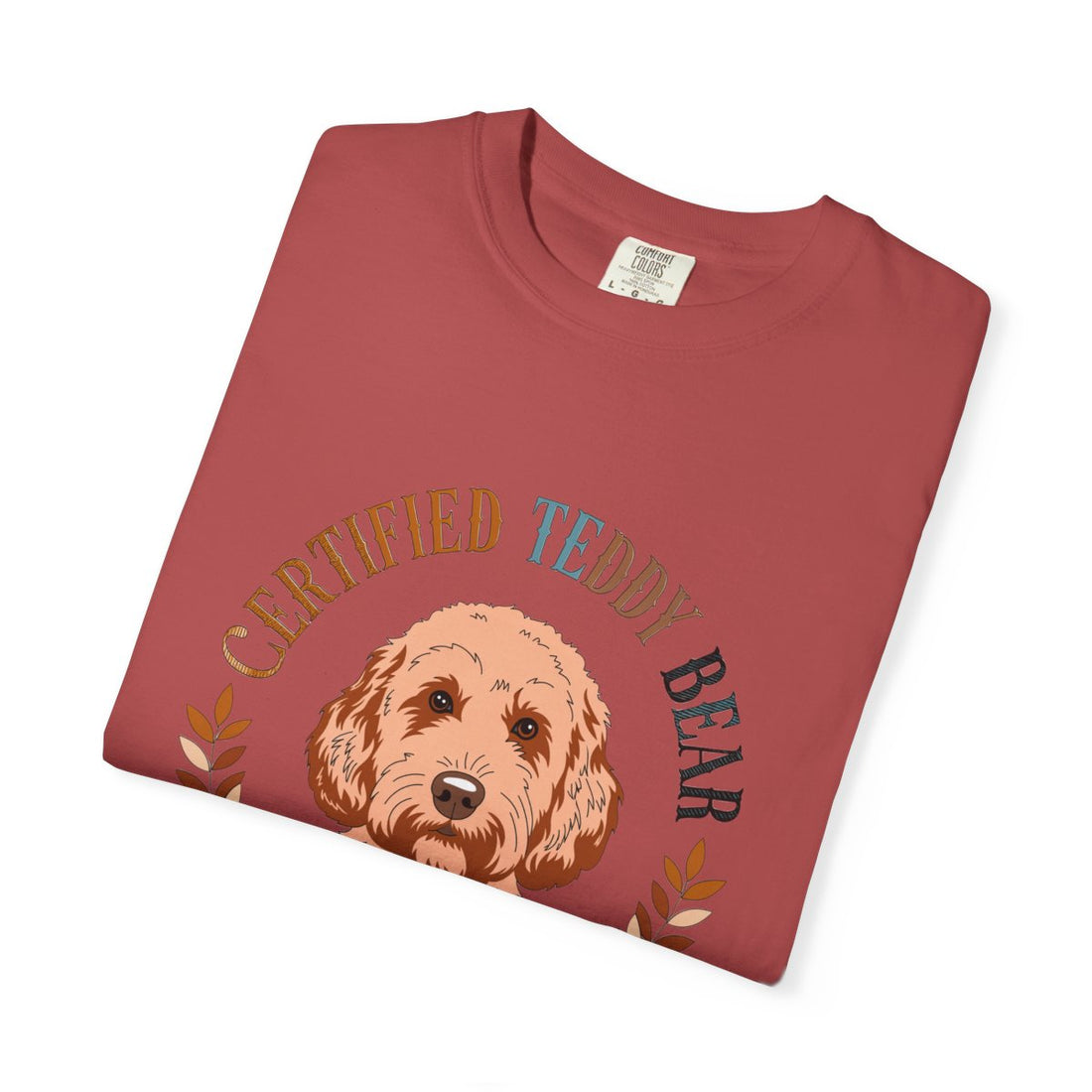 Crimson — Folded | Cockapoo 'Certified Teddy Bear' Garment-Dyed Tee