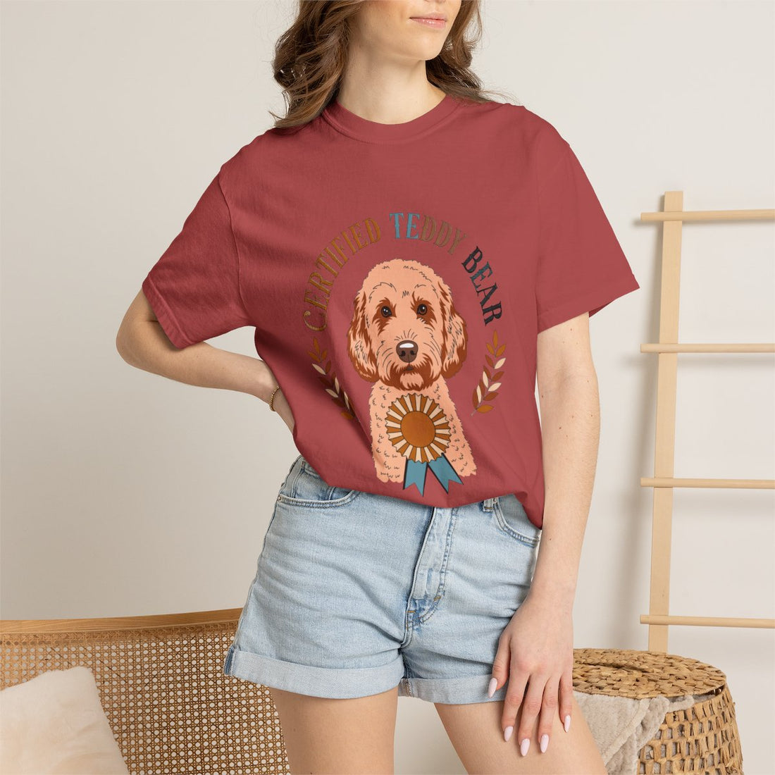 Crimson — Lifestyle | Cockapoo 'Certified Teddy Bear' Garment-Dyed Tee