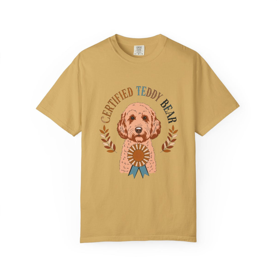 Mustard — Front | Cockapoo 'Certified Teddy Bear' Garment-Dyed Tee