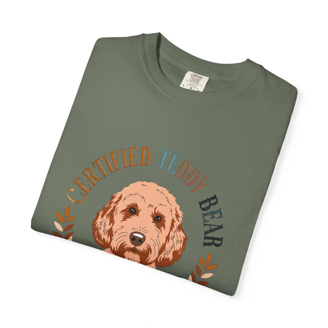 Moss — Folded | Cockapoo 'Certified Teddy Bear' Garment-Dyed Tee