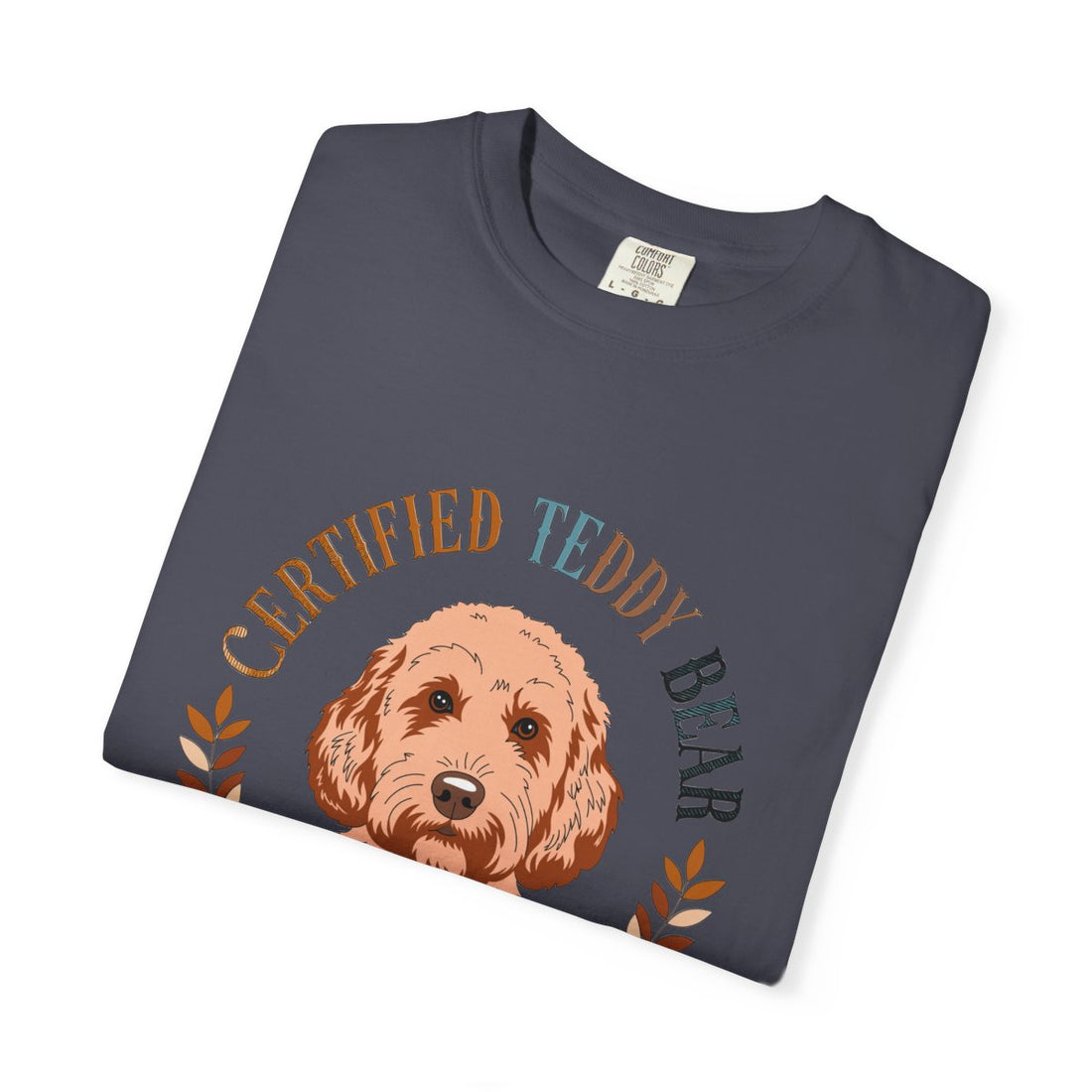 Navy — Folded | Cockapoo 'Certified Teddy Bear' Garment-Dyed Tee