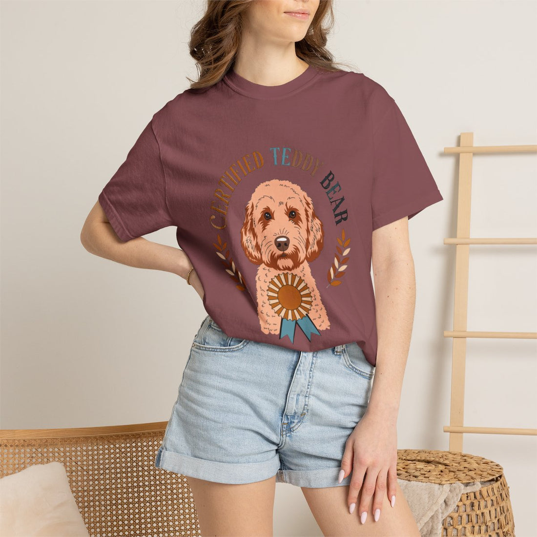 Brick — Lifestyle | Cockapoo 'Certified Teddy Bear' Garment-Dyed Tee