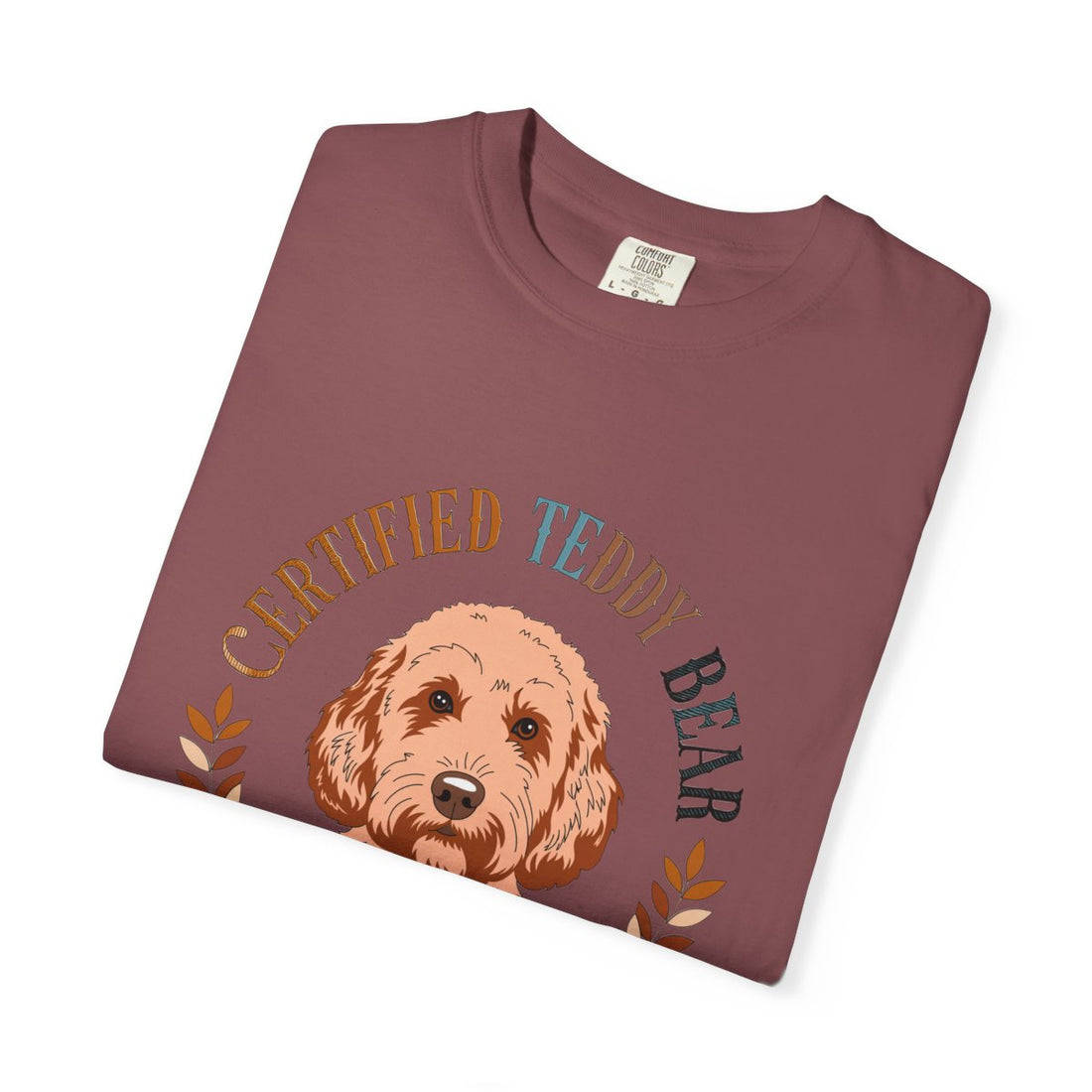 Brick — Folded | Cockapoo 'Certified Teddy Bear' Garment-Dyed Tee