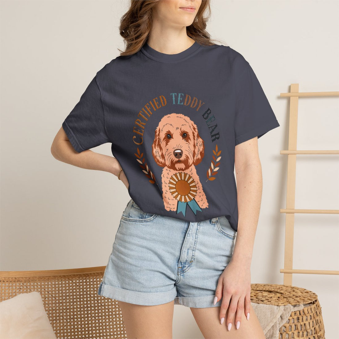 Navy — Lifestyle | Cockapoo 'Certified Teddy Bear' Garment-Dyed Tee