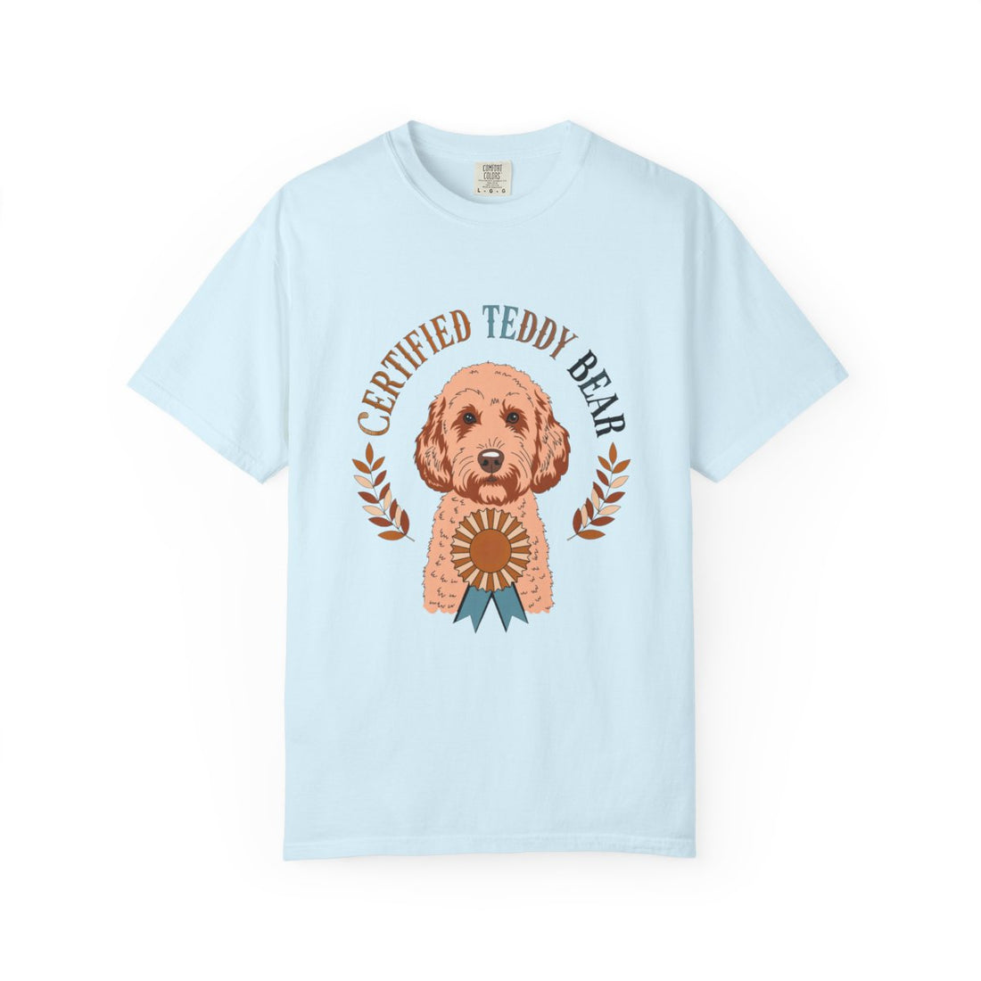 Chambray — Front | Cockapoo 'Certified Teddy Bear' Garment-Dyed Tee