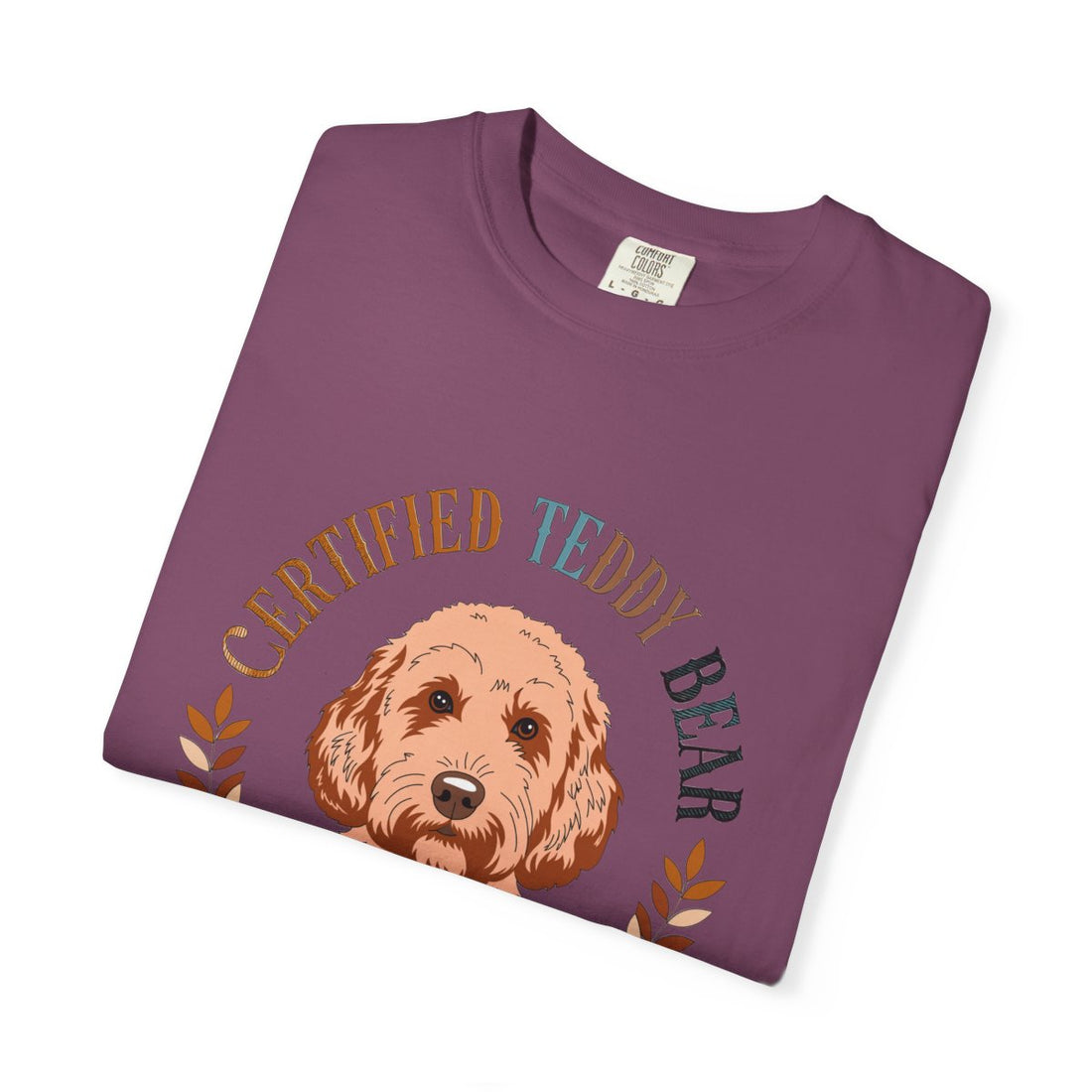 Berry — Folded | Cockapoo 'Certified Teddy Bear' Garment-Dyed Tee