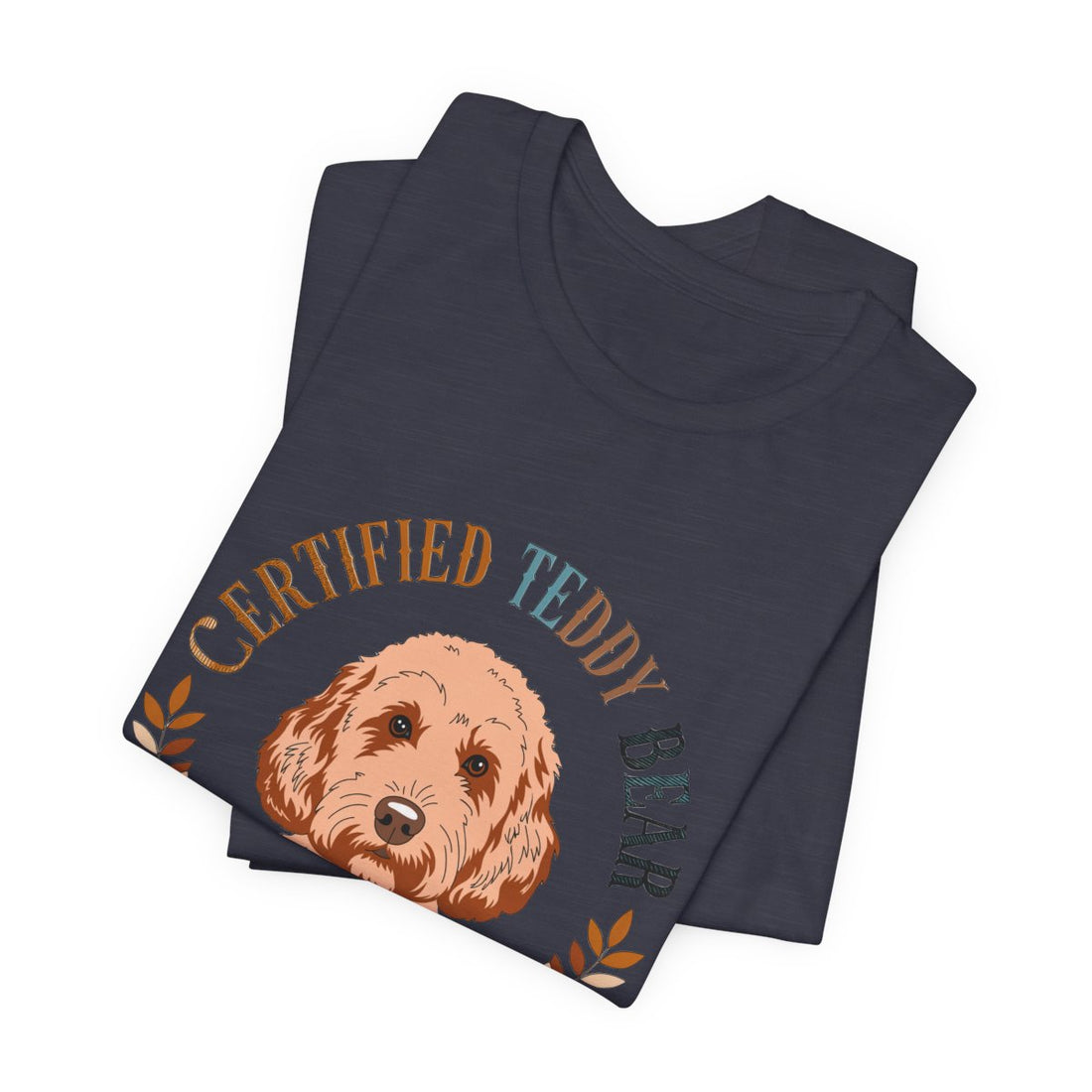 Heather Midnight Navy — Folded | Cockapoo 'Certified Teddy Bear' Tee