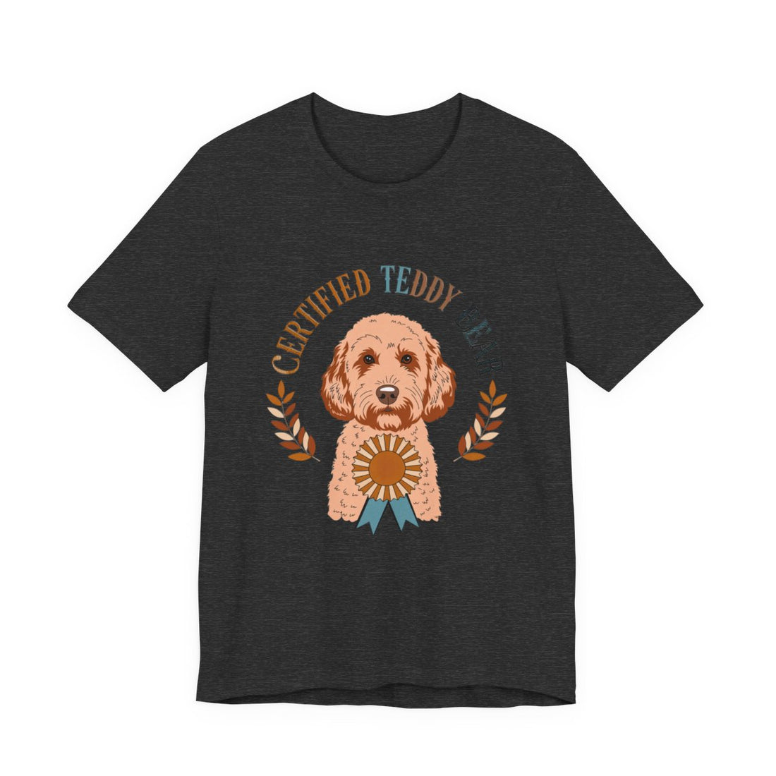 Dark Grey Heather — Front | Cockapoo 'Certified Teddy Bear' Tee