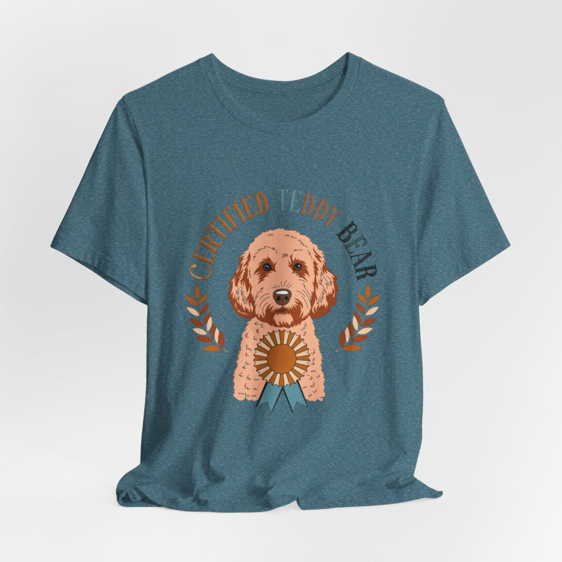 Heather Deep Teal — Hanging | Cockapoo 'Certified Teddy Bear' Tee