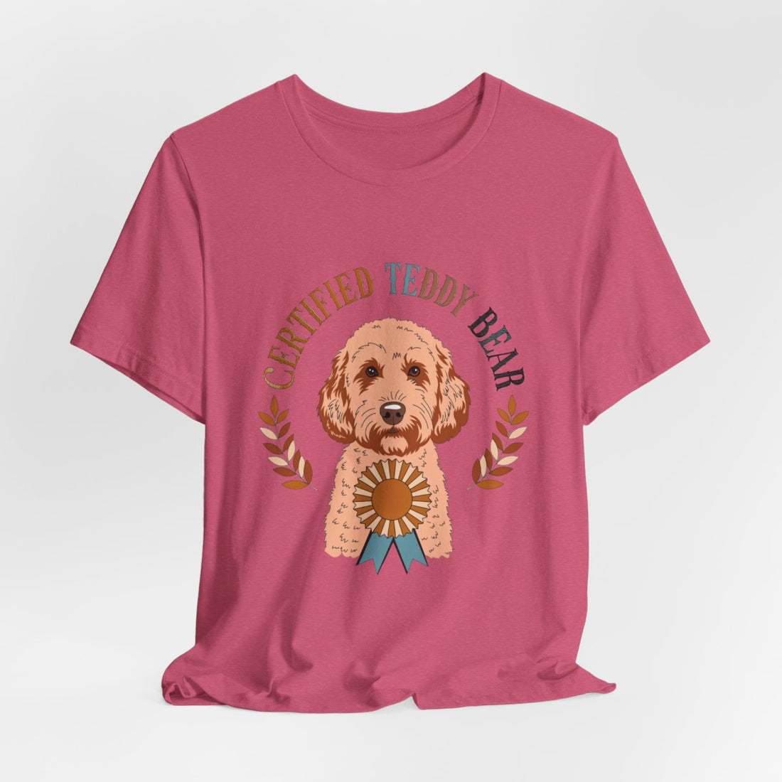 Heather Raspberry — Hanging | Cockapoo 'Certified Teddy Bear' Tee