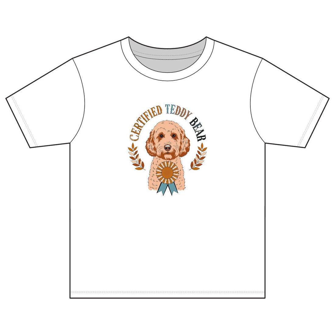 White — Front | Cockapoo 'Certified Teddy Bear' Youth Tee