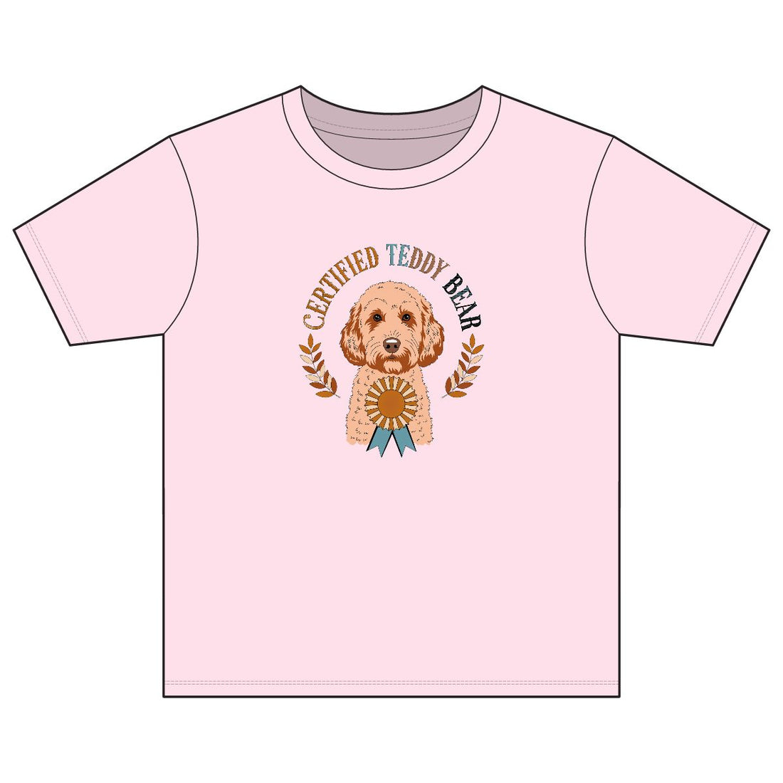 Light Pink — Front | Cockapoo 'Certified Teddy Bear' Youth Tee