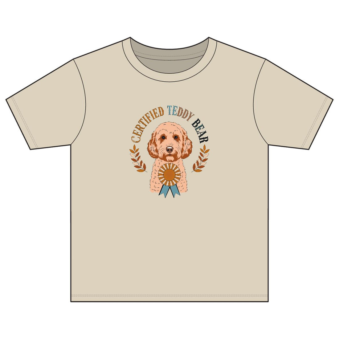 Sand — Front | Cockapoo 'Certified Teddy Bear' Youth Tee